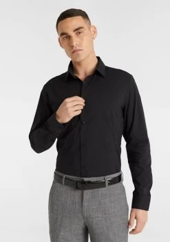Plain Stretch Slim Dress Shirt -yd. 15CLSX05 BLK 1