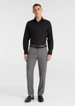 Plain Stretch Slim Dress Shirt -yd. 15CLSX05 BLK MODEL