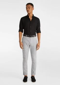 Santana Check Skinny Chinos -yd. 20CBOC05 BLK MODEL