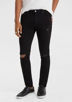 Slash Ripped Skinny Jean -yd. 20CBOX05 BLK 1