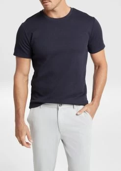 Self Stripe Textured Tee -yd. 21ASTB03 NVY 1