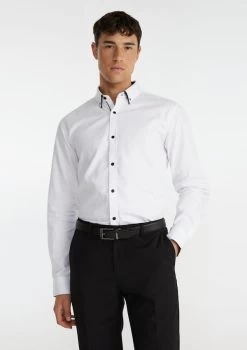 Motril Slim Textured Shirt -yd. 21CLSD02 WHT 1