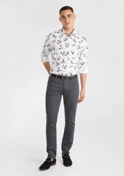 Photographic Floral Slim Shirt -yd. 21CLSX23 MUL MODEL