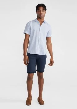 John Linen Blend Shirt -yd. 21CSSX36 LBLU MODEL