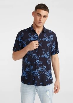 Romantik Floral Viscose Shirt -yd. 21DSSX03 NAV 1