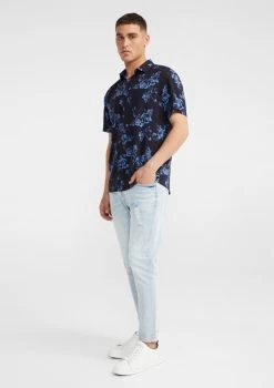 Romantik Floral Viscose Shirt -yd. 21DSSX03 NAV 4