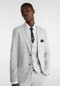 Patrick Check Skinny Suit Jacket -yd. Y221SJ04 SIL 1