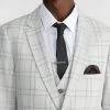 Patrick Check Skinny Suit Jacket -yd. Y221SJ04 SIL 3