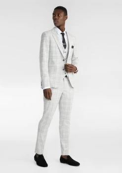 Patrick Check Skinny Suit Jacket -yd. Y221SJ04 SIL 5