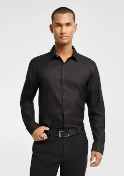 Carlo Slim Dress Shirt -yd. Y223DS08 BLK 1