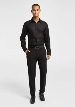 Carlo Slim Dress Shirt -yd. Y223DS08 BLK MODEL