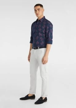 Portman Slim Floral Shirt -yd. Y223LS01 NAV 4