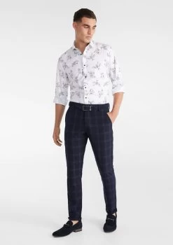 Clarke Print Shirt -yd. Y223LS02 WHT 4