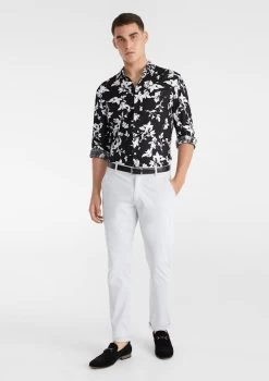 Mendes Viscose Blend Print Shirt -yd. Y223LS05 BLK MODEL