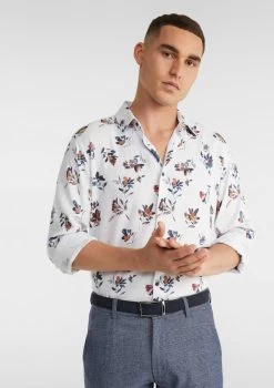 Atwell Linen Blend Print Shirt -yd. Y223LS06 MLT 1