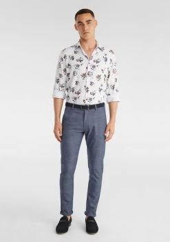 Atwell Linen Blend Print Shirt -yd. Y223LS06 MLT MODEL