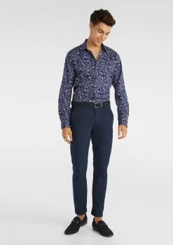 Ritter Slim Paisley Shirt -yd. Y223LS09 NAV MODEL