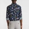 Moore Floral Slim Shirt -yd. Y223LS11 NAV 2