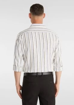 Greece Linen Blend Stripe Shirt -yd. Y223LS21 NAT 2