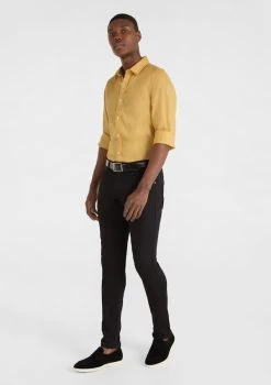 Brighton Linen Blend Shirt -yd. Y223LS26 YEL 4