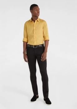 Brighton Linen Blend Shirt -yd. Y223LS26 YEL MODEL