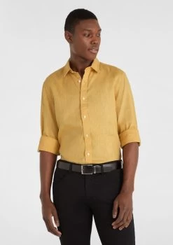 Brighton Linen Blend Shirt -yd. Y223LS26 YEL SWATCH