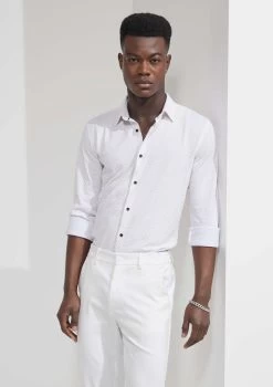 Battista Slim Shirt -yd. Y223LS30 WHT CROP