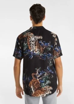 Tiger King Viscose Print Shirt -yd. Y223SS09 BLK 2