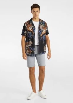 Tiger King Viscose Print Shirt -yd. Y223SS09 BLK 4