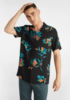 Emblazon Viscose Print Shirt -yd. Y223SS11 BLK 1