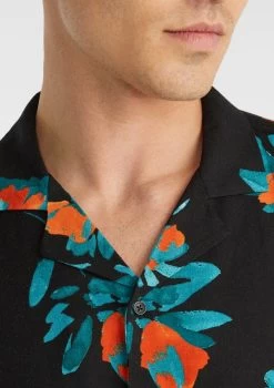 Emblazon Viscose Print Shirt -yd. Y223SS11 BLK 3