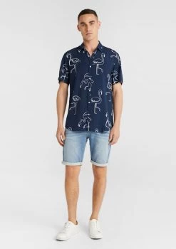 Zippy Viscose Flamingo Shirt -yd. Y223SS15 NVY MODEL