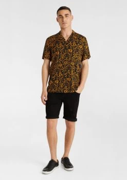 Cheetah Print Viscose Shirt -yd. Y223SS23 BLK MODEL