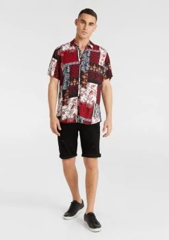 Montague Viscose Print Shirt -yd. Y223SS25 MLT MODEL