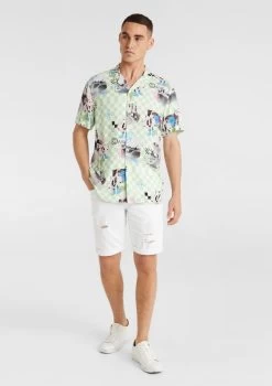 Yikes Viscose Print Shirt -yd. Y223SS28 SGE MODEL