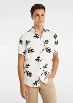 Warrick Viscose Print Shirt -yd. Y223SS33 WHT 1