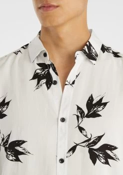 Warrick Viscose Print Shirt -yd. Y223SS33 WHT 3