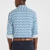 Retro Linen Blend Print Shirt -yd. Y224LS04 GRN 2