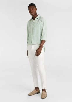 Flip Linen Blend Stripe Shirt -yd. Y224LS06 GRN 5