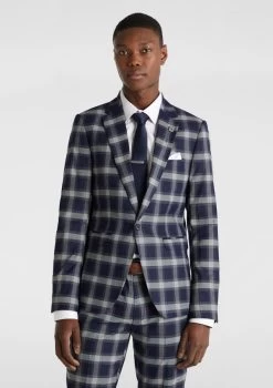 Daytona Check Skinny Suit Jacket -yd. Y224SJ02 NVY 1