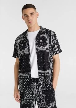 Bandana Print Shirt -yd. Y224SS01 BLK 1