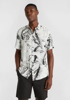 Ether Viscose Print Shirt -yd. Y224SS04 BLK 1