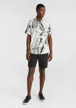 Ether Viscose Print Shirt -yd. Y224SS04 BLK MODEL