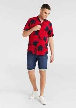 Elijah Print Shirt -yd. Y224SS05 RED MODEL