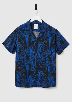 Pacey Printed Shirt -yd. Y224SS10 BLK CROP