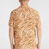 Zebra Print Viscose Shirt -yd. Y224SS12 NAT 2