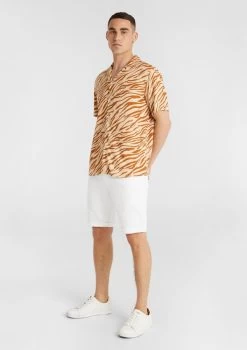 Zebra Print Viscose Shirt -yd. Y224SS12 NAT 4