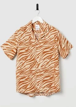 Zebra Print Viscose Shirt -yd. Y224SS12 NAT CROP