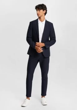 HALE TEXTURED SLIM SUIT -yd. Y231BL14 NVY MODEL 1