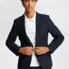 HALE TEXTURED SLIM SUIT -yd. Y231BL14 NVY MODEL 3